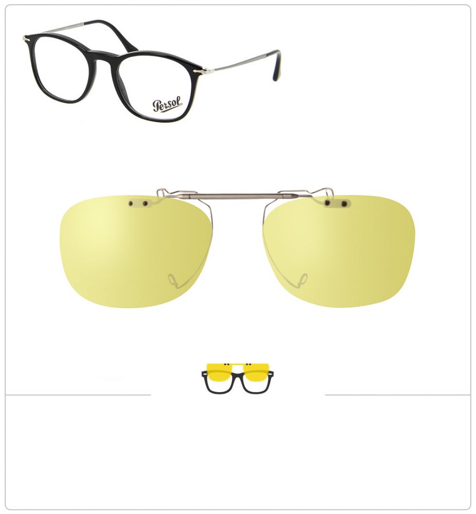 Compatible clipon-sunglasses for PERSOL 3124V-48mm