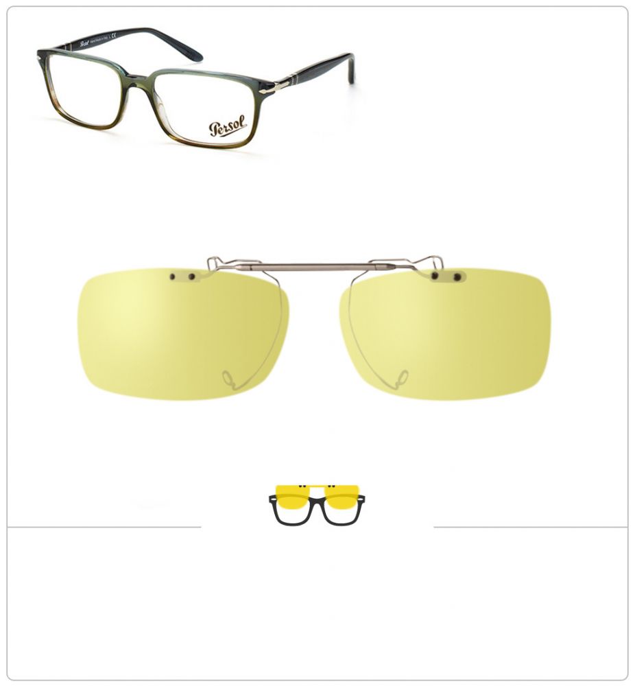 Compatible clipon-sunglasses for PERSOL 3013V-51mm