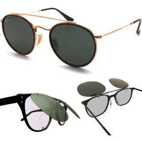 Compatible clip-on lenses for RAY-BAN Round Double Bridge - RB3647 - 51mm
